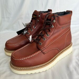 Wolverine NWT Men’s 6” Exclusive Moc Toe Wedge Brown Work Boots Leather 10.5